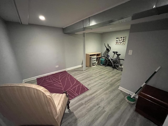 1324 W Greenleaf Ave Unit 1B, Chicago, IL 60626 - living area featuring wood finished floors, baseboards, and recessed lighting