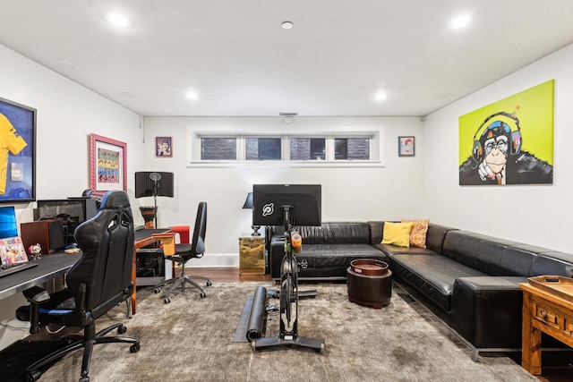 844 W Webster Ave, Chicago, IL 60614 - home office with wood finished floors and recessed lighting