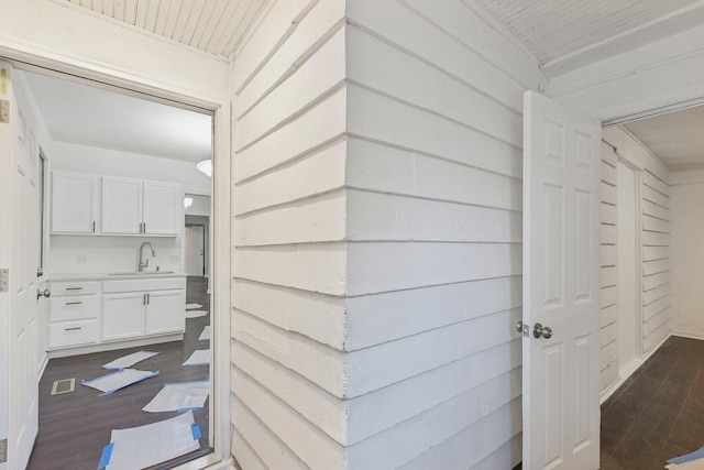 entrance to property featuring a sink and visible vents