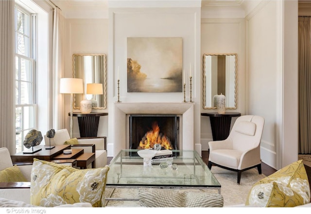 1853 N Burling St, Chicago, IL 60614 - living room featuring a warm lit fireplace