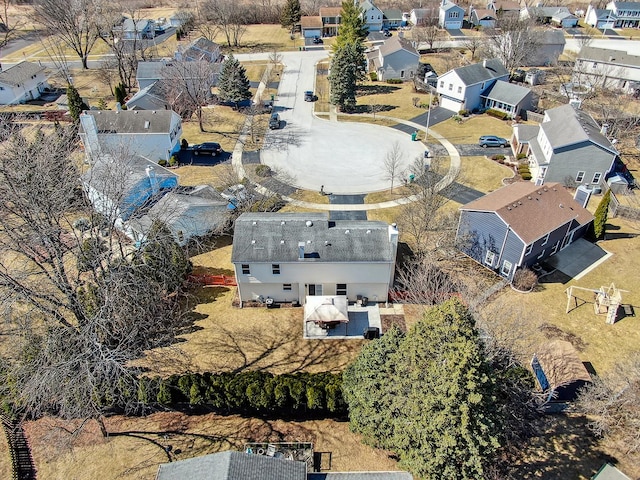 aerial view with a residential view