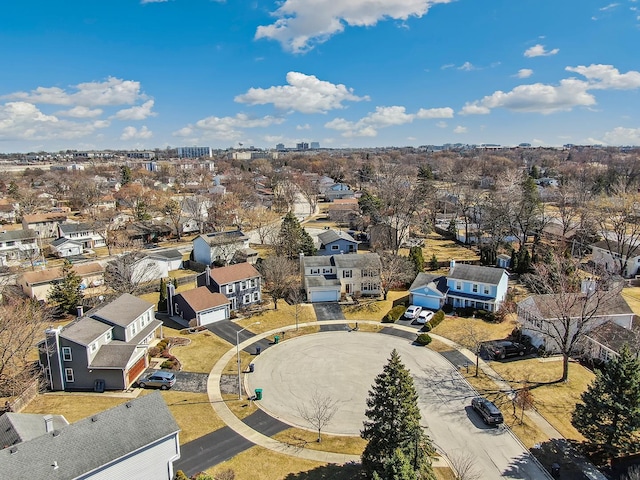 drone / aerial view with a residential view