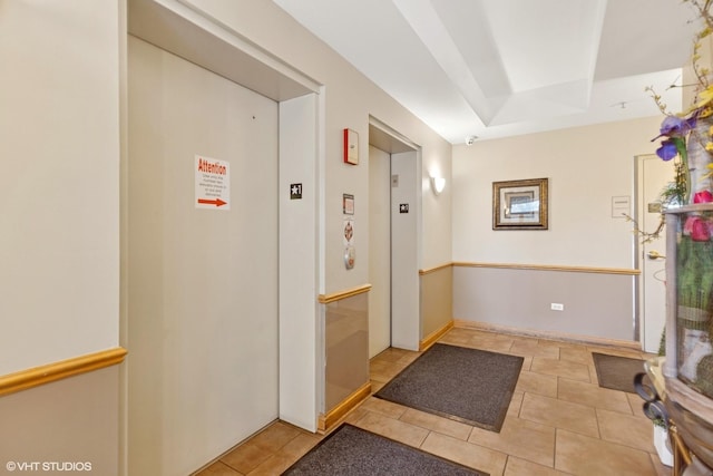 500 E St Charles Rd Unit 510, Lombard, IL 60148 - hall featuring elevator and light tile patterned flooring
