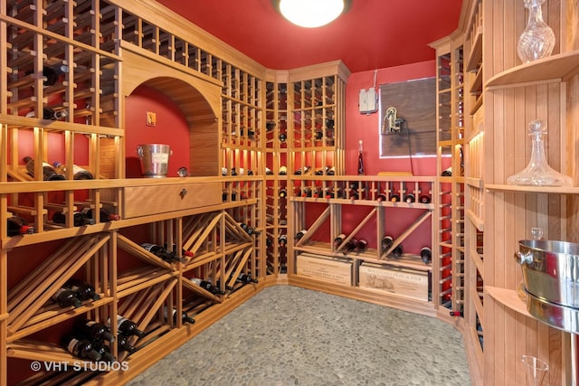 view of wine cellar