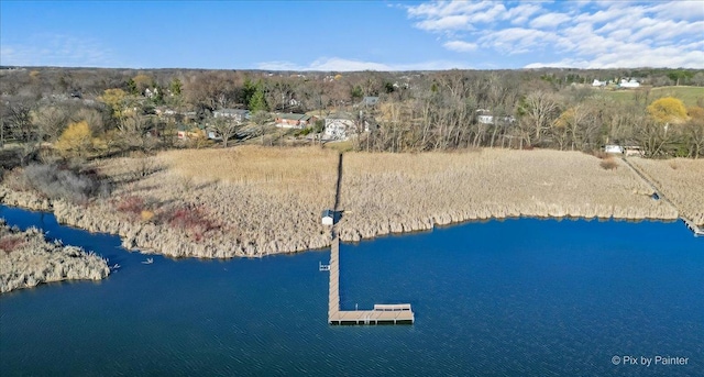 aerial view of a large body of water