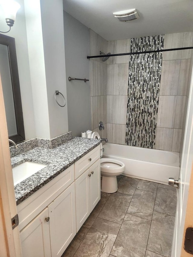 17109 Magnolia Dr, Hazel Crest, IL 60429 - bathroom with toilet, vanity, and shower / bath combination