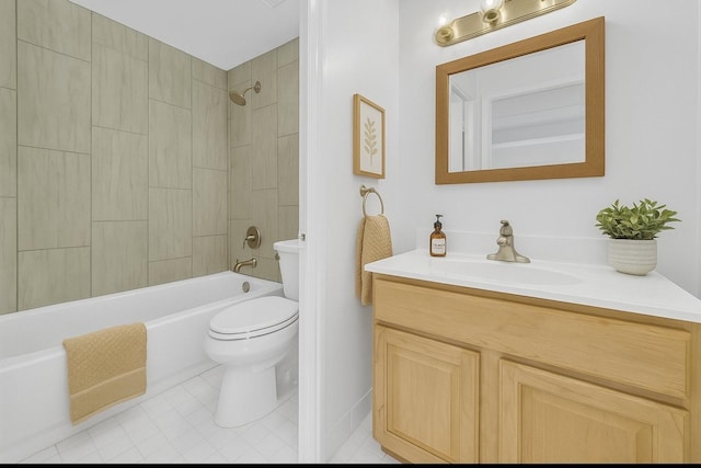 6340 Americana Dr Unit 1213, Willowbrook, IL 60527 - full bathroom with tile patterned flooring, bathtub / shower combination, toilet, and vanity