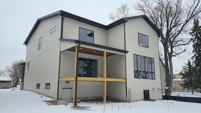 view of snowy exterior