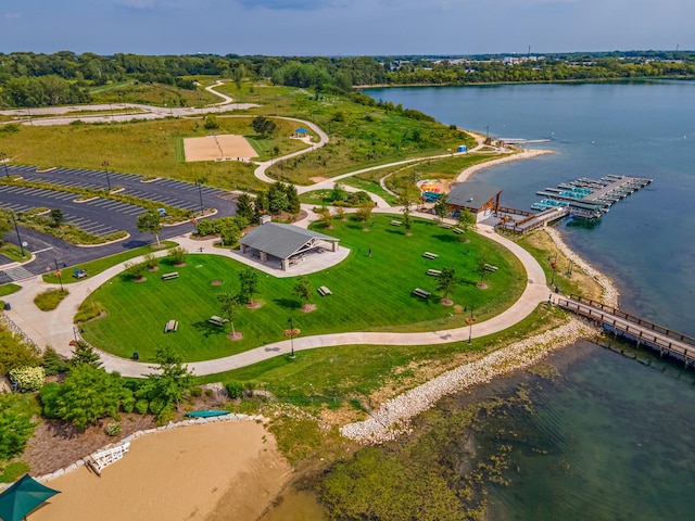 aerial view of a large body of water