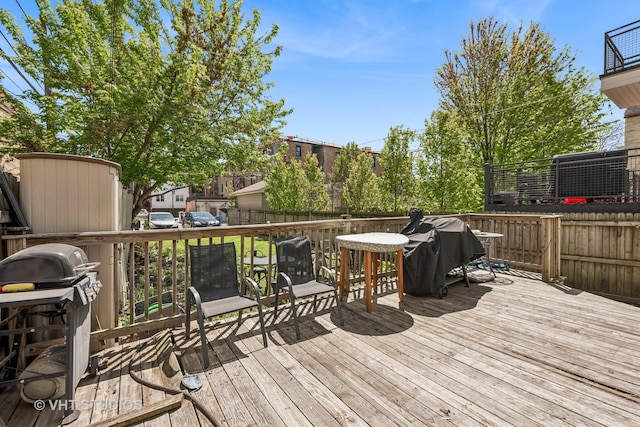 1943 N Whipple St, Chicago, IL 60647 - wooden terrace featuring grilling area