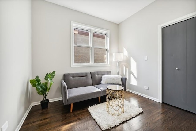 1540 E 65th Pl Unit 3, Chicago, IL 60637 - living area featuring baseboards and dark wood-style floors
