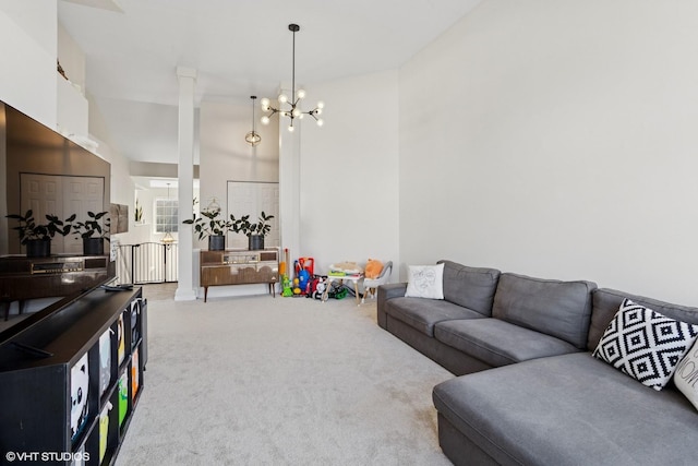 639 Concord Way, Prospect Heights, IL 60070 - living area with an inviting chandelier and carpet