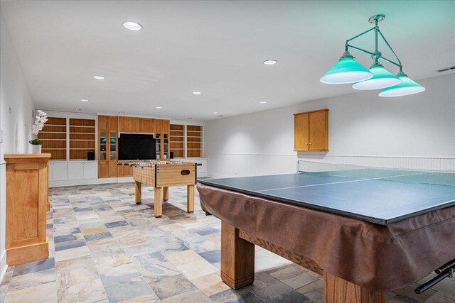 playroom with recessed lighting and visible vents