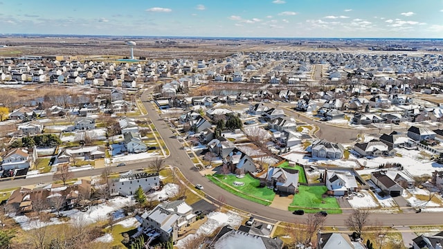 bird's eye view with a residential view