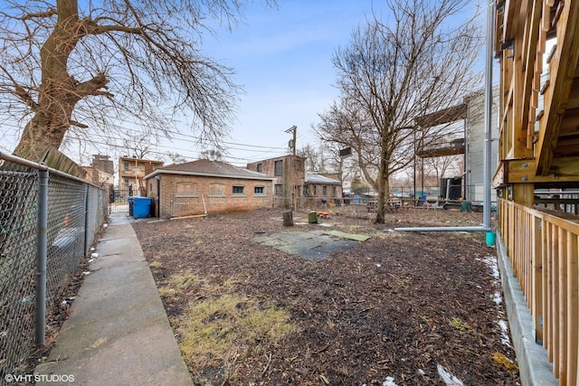 view of yard featuring fence