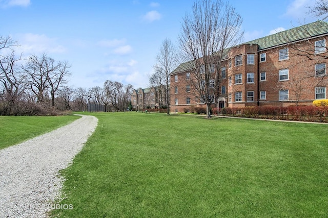 view of home's community featuring a yard