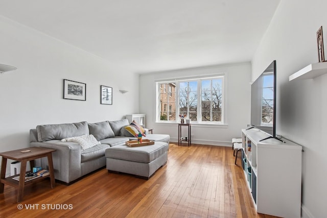 living room with light wood-style floors