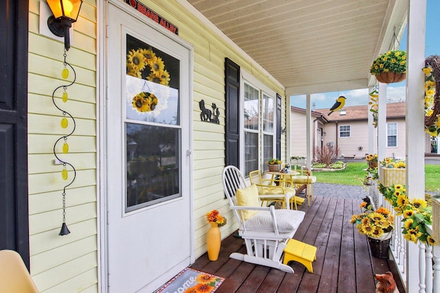 wooden deck with a porch