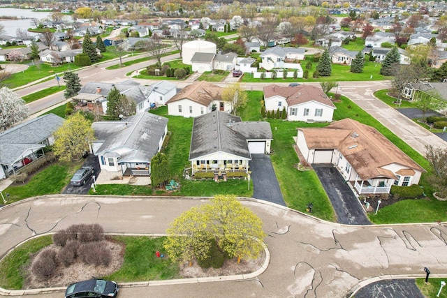 aerial view featuring a residential view