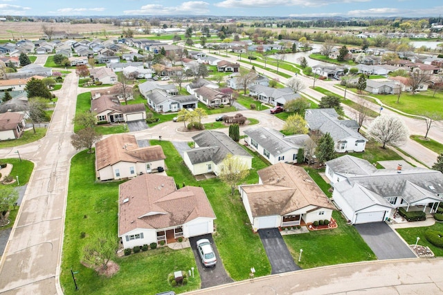 bird's eye view with a residential view