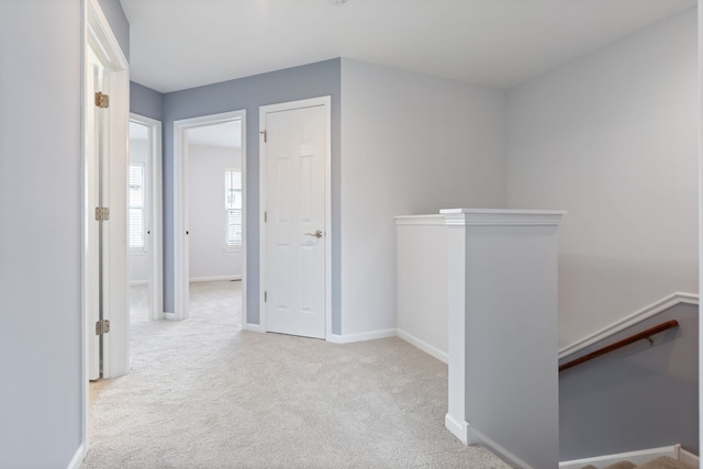3576 Gabrielle Ln, Aurora, IL 60504 - hall featuring an upstairs landing, carpet flooring, and baseboards
