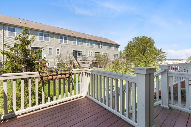 3576 Gabrielle Ln, Aurora, IL 60504 - wooden deck featuring a residential view