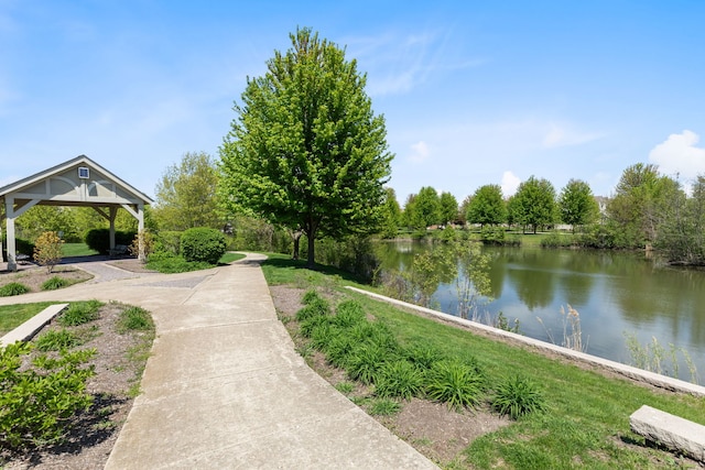 3576 Gabrielle Ln, Aurora, IL 60504 - view of property's community with a water view and a gazebo