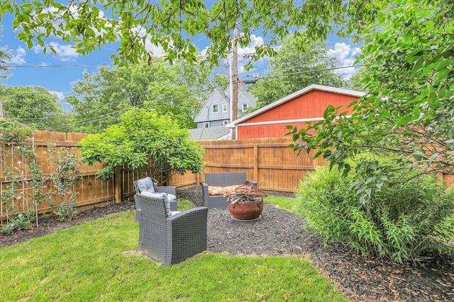 708 W Church St, Champaign, IL 61820 - fenced backyard with a fire pit