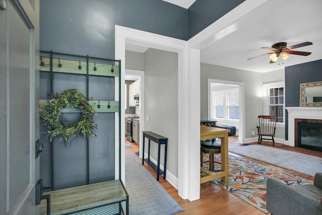708 W Church St, Champaign, IL 61820 - corridor with wood finished floors and baseboards