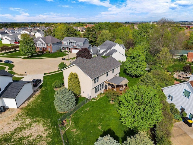 aerial view featuring a residential view