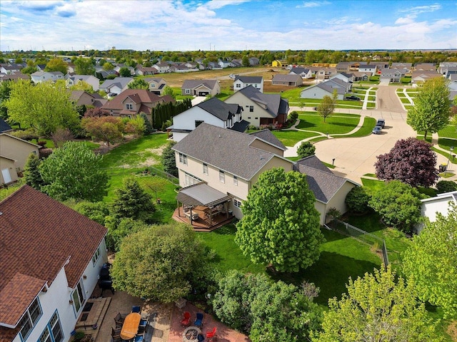 bird's eye view with a residential view