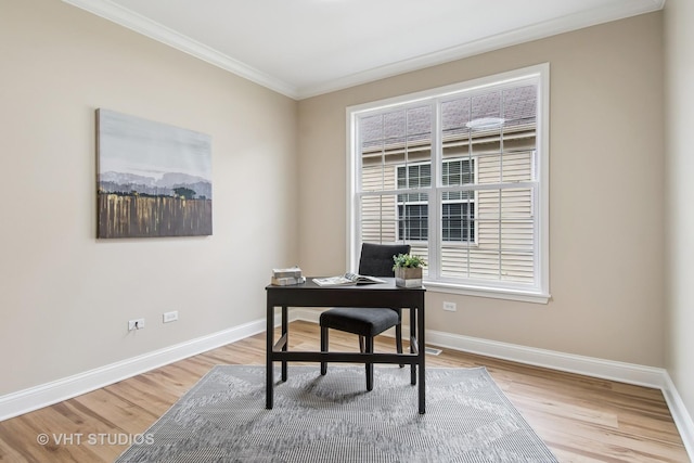 3607 Greystone Ave, Naperville, IL 60564 - office space with crown molding, light wood finished floors, and baseboards