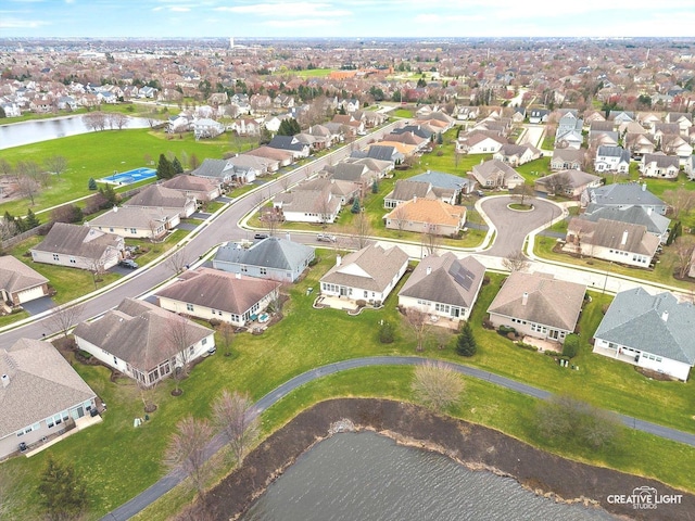 3607 Greystone Ave, Naperville, IL 60564 - birds eye view of property with a water view and a residential view