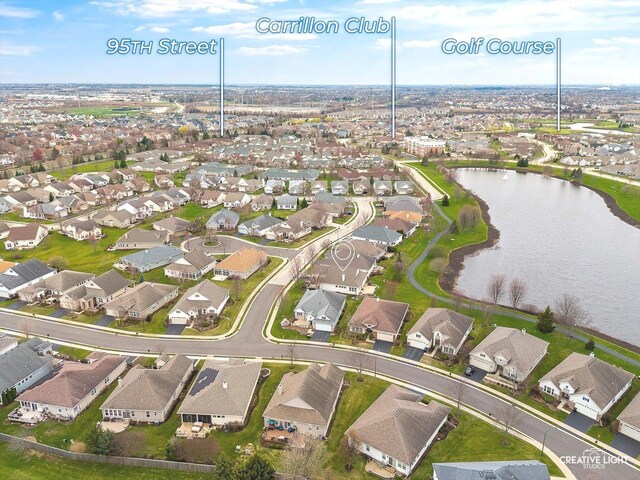 3607 Greystone Ave, Naperville, IL 60564 - drone / aerial view featuring a water view and a residential view