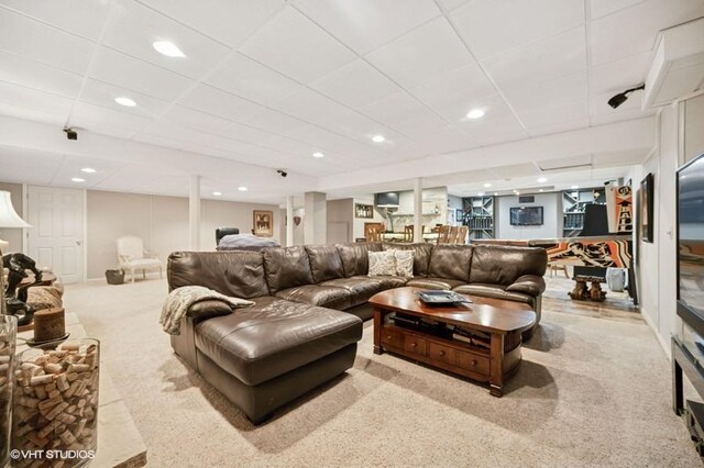 4020 Noble Ct, Northbrook, IL 60062 - living room with carpet and a drop ceiling