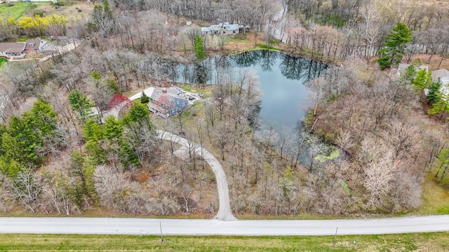 2066 County Road 125 E, Mahomet, IL 61853 - birds eye view of property with a wooded view and a water view