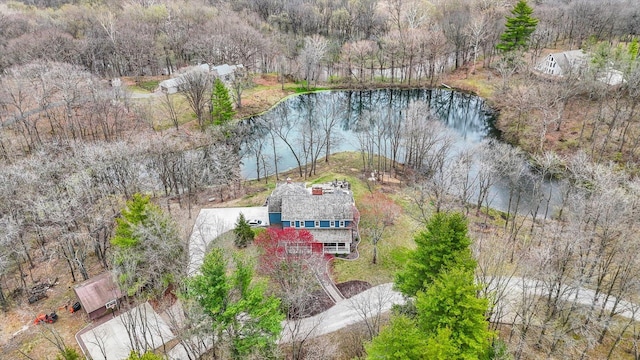 2066 County Road 125 E, Mahomet, IL 61853 - drone / aerial view featuring a view of trees and a water view
