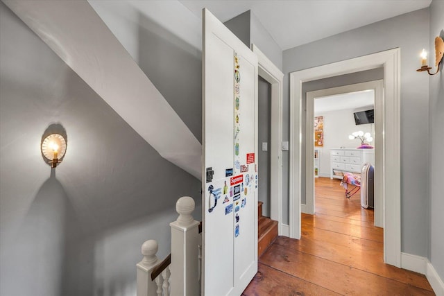 2066 County Road 125 E, Mahomet, IL 61853 - hallway featuring baseboards and hardwood / wood-style floors