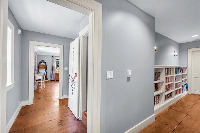 2066 County Road 125 E, Mahomet, IL 61853 - hallway with baseboards and hardwood / wood-style floors