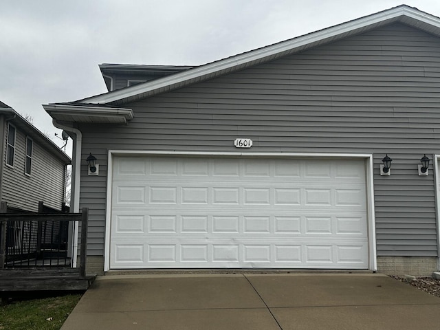 garage with driveway