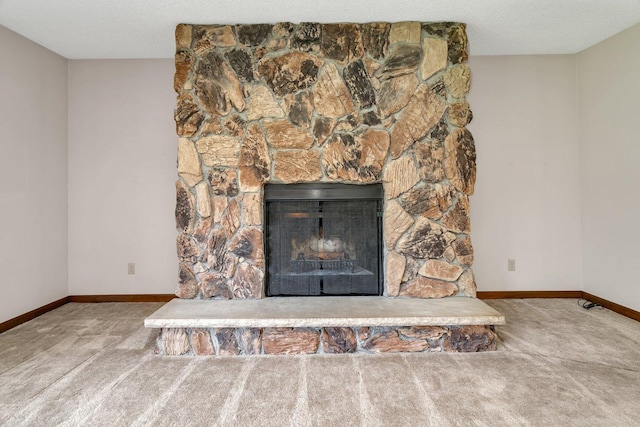 5815 E S Prairie Dr, Morris, IL 60450 - detailed view of carpet flooring, baseboards, and a fireplace
