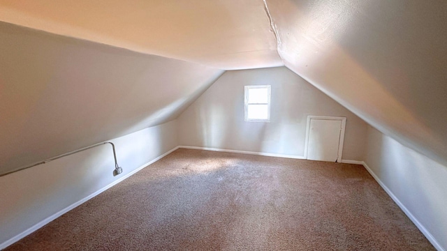 2830 Bernice Rd, Lansing, IL 60438 - additional living space with baseboards, lofted ceiling, and carpet flooring