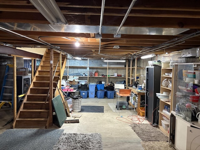 unfinished below grade area with stairs