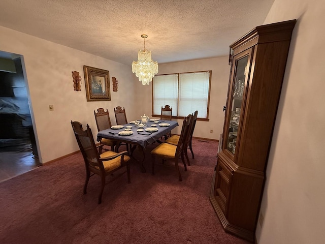 203 S Whitehead St, Tolono, IL 61880 - carpeted dining room with a chandelier and a textured ceiling