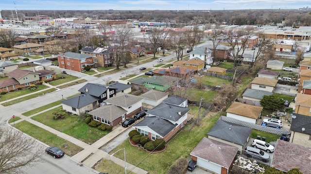 drone / aerial view with a residential view