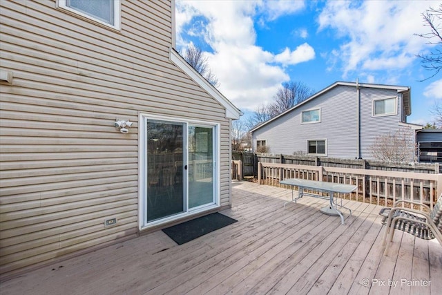 wooden terrace with fence