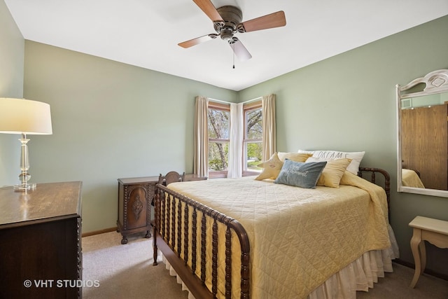 4230 Forest Glen Dr, Hoffman Estates, IL 60192 - bedroom with carpet, baseboards, and a ceiling fan