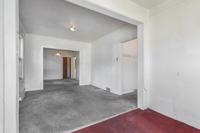 9241 S Blackstone Ave, Chicago, IL 60619 - carpeted empty room with visible vents and crown molding