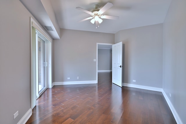 7420 W Lawrence Ave Unit 402, Harwood Heights, IL 60706 - unfurnished room featuring ceiling fan, dark wood-style flooring, and baseboards