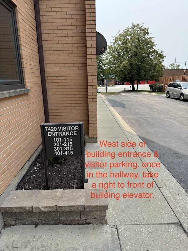 7420 W Lawrence Ave Unit 402, Harwood Heights, IL 60706 - exterior view of brick siding